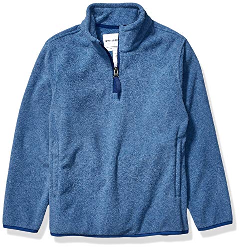 Amazon Essentials Jungen Pulloverjacke aus Polarfleece mit Viertelreißverschluss, Blau Heide, 4 Jahre von Amazon Essentials