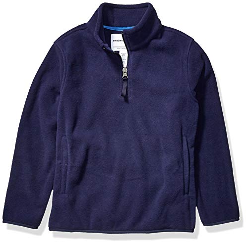 Amazon Essentials Jungen Pulloverjacke aus Polarfleece mit Viertelreißverschluss, Marineblau, 10 Jahre von Amazon Essentials