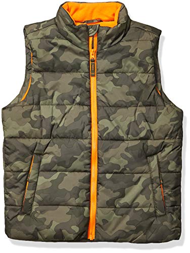 Amazon Essentials Jungen Schwere Pufferweste, Armeegrün Camouflagedesign, 11-12 Jahre von Amazon Essentials