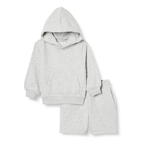 Amazon Essentials Jungen Set aus Kapuzenshirt und Shorts, Hellgrau Meliert, 8 Jahre von Amazon Essentials