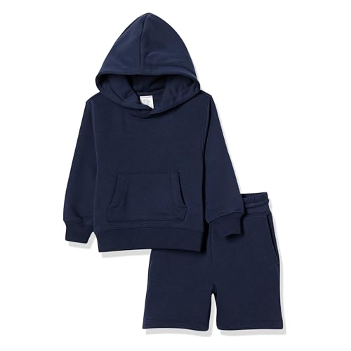 Amazon Essentials Jungen Set aus Kapuzenshirt und Shorts, Marineblau, 6-7 Jahre von Amazon Essentials
