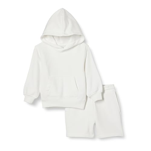Amazon Essentials Jungen Set aus Kapuzenshirt und Shorts, Weiß, 10 Jahre von Amazon Essentials