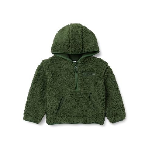 Amazon Essentials Jungen Sherpa-Kapuzenpullover mit halbem Reißverschluss, Dunkles Olivgrün, 5 Jahre von Amazon Essentials