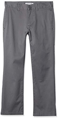 Amazon Essentials Jungen Uniform-Chinohose Mit Gerader Passform Und Flachem Vorderteil, Grau, 12 Jahre Große Größen von Amazon Essentials