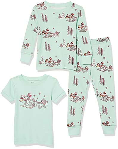 Amazon Essentials Disney | Marvel | Star Wars Jungen Eng anliegende Baumwoll-Schlafanzüge, 3-Piece Mickey Winter Set, 10 Jahre von Amazon Essentials