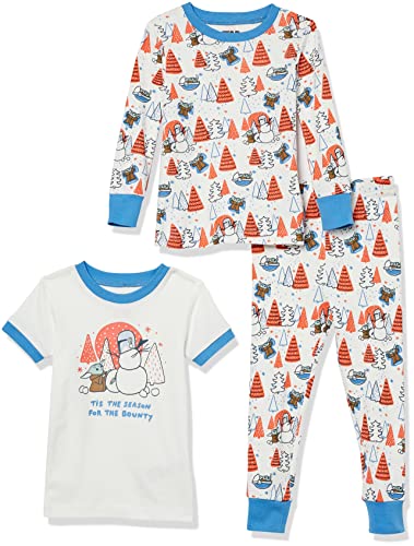 Amazon Essentials Disney | Marvel | Star Wars Jungen Eng anliegende Baumwoll-Schlafanzüge, 3-Piece Star Wars Mando Winter, 5 Jahre von Amazon Essentials