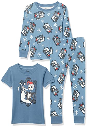 Amazon Essentials Disney | Marvel | Star Wars Unisex Kinder Eng anliegende Baumwoll-Schlafanzüge, Nightmare Santa Jack, 4 Jahre von Amazon Essentials