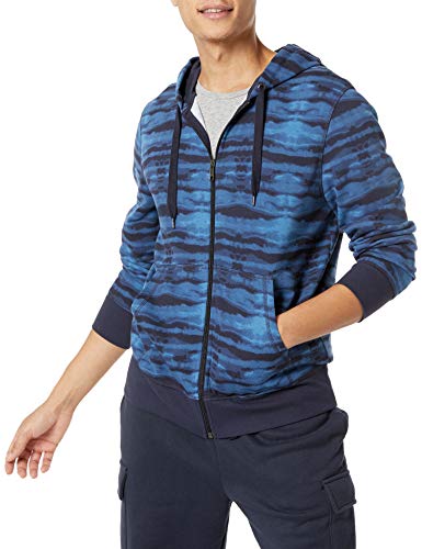 Amazon Essentials Herren Leichter French-Terry-Kapuzenpulli mit durchgehendem Reißverschluss, Blau Welle, M von Amazon Essentials