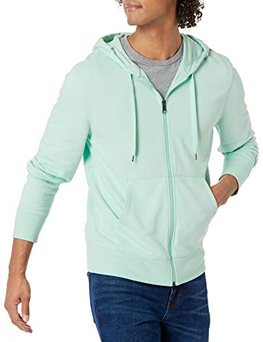 Amazon Essentials Herren Leichter French-Terry-Kapuzenpulli mit durchgehendem Reißverschluss, Minzgrün, M von Amazon Essentials