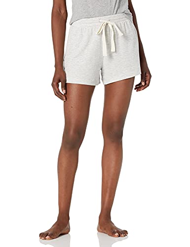 Amazon Essentials Damen Leichte Lounge-Frottee-Schlafanzughose, Grau Meliert Streifen, S von Amazon Essentials