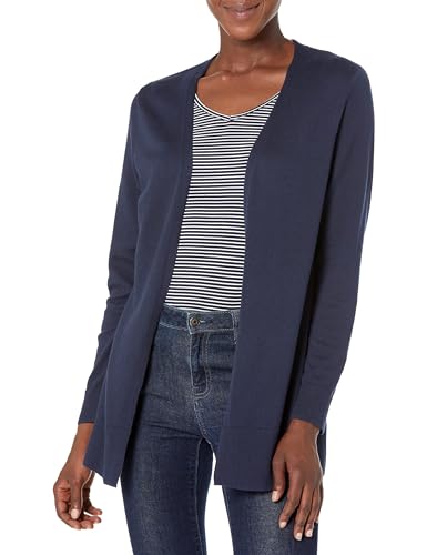 Amazon Essentials Damen Leichte Strickjacke, Vorne Offen (Erhältlich In Übergröße), Marineblau, XL von Amazon Essentials