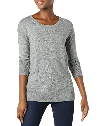 Amazon Essentials Damen Leichter, langärmliger Tunika-Pullover mit U-Ausschnitt (in Übergröße erhältlich), Dunkelgrau Merl, S von Amazon Essentials