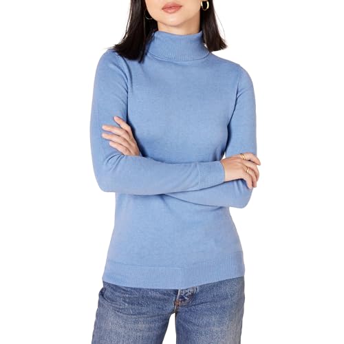 Amazon Essentials Damen Leichter, Langärmeliger Rollkragenpullover, Klassischer Schnitt (Erhältlich In Übergröße), Kornblumenblau, 6XL Große Größen von Amazon Essentials