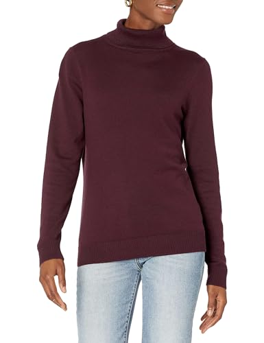 Amazon Essentials Damen Leichter, Langärmeliger Rollkragenpullover, Klassischer Schnitt (Erhältlich In Übergröße), Burgunderrot, XS von Amazon Essentials