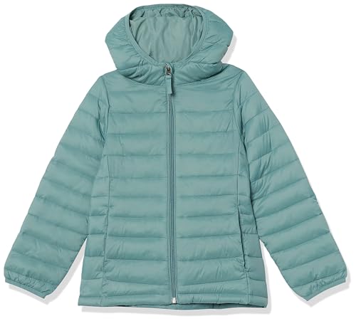 Amazon Essentials Mädchen Leichte, Wasserabweisende, verstaubare Kapuzenjacke, Grün, 6-7 Jahre von Amazon Essentials