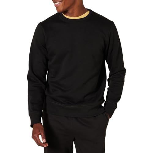 Amazon Essentials Herren Fleece-Sweatshirt mit Rundhalsausschnitt (erhältlich in Big & Tall), Schwarz, S von Amazon Essentials