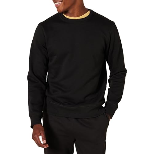 Amazon Essentials Herren Fleece-Sweatshirt mit Rundhalsausschnitt (erhältlich in Big & Tall), Schwarz, XL von Amazon Essentials