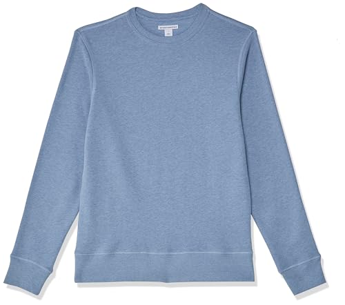 Amazon Essentials Herren Fleece-Sweatshirt mit Rundhalsausschnitt (erhältlich in Big & Tall), Hellblau Heidekraut, L von Amazon Essentials