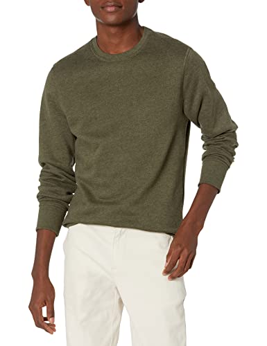 Amazon Essentials Herren Fleece-Sweatshirt mit Rundhalsausschnitt (erhältlich in Big & Tall), Olivenheide, S von Amazon Essentials