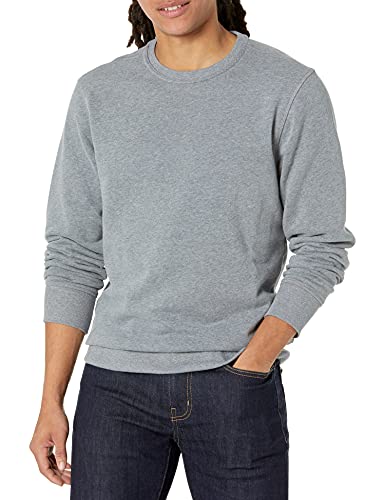 Amazon Essentials Herren Fleece-Sweatshirt mit Rundhalsausschnitt (erhältlich in Big & Tall), Hellgrau Meliert, XL von Amazon Essentials