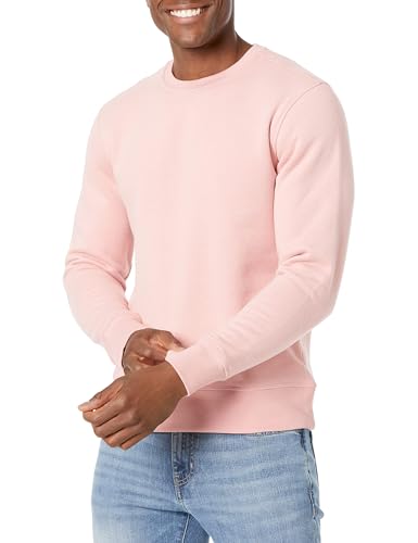 Amazon Essentials Herren Fleece-Sweatshirt mit Rundhalsausschnitt (erhältlich in Big & Tall), Rosa, XS von Amazon Essentials