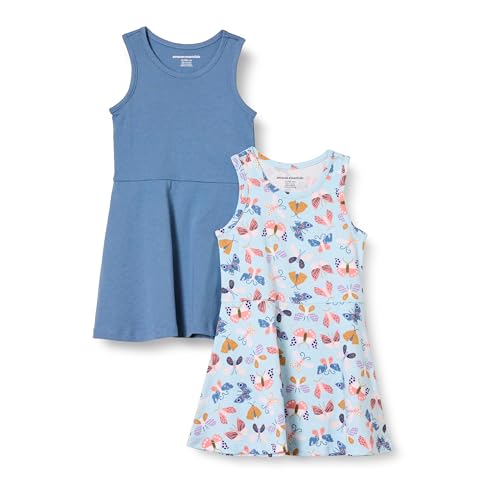 Amazon Essentials Mädchen Ärmelloses Tank-Play-Kleid aus Strick, 2er-Pack, Blau/Schmetterlinge, 9 Jahre Amazon Essentials Mädchen Ärmelloses Tank-Play-Kleid aus Strick, 2er-Pack, Blau/Schmetterlinge, 9 Jahre von Amazon Essentials