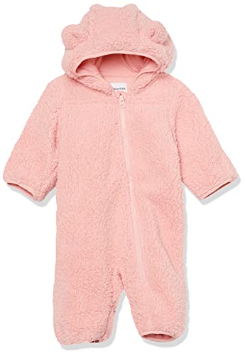 Amazon Essentials Unisex Baby Baby-Schneeoverall aus Sherpa-Fleece, Zartrosa, 0-3 Monate von Amazon Essentials