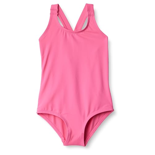 Amazon Essentials Mädchen Einteiliger Badeanzug mit Kreuzrücken, Intensive Rosa, 3 Jahre von Amazon Essentials