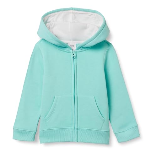 Amazon Essentials Mädchen Fleece-Kapuzenpullover mit Reißverschluss, Aquablau, 2 Jahre von Amazon Essentials