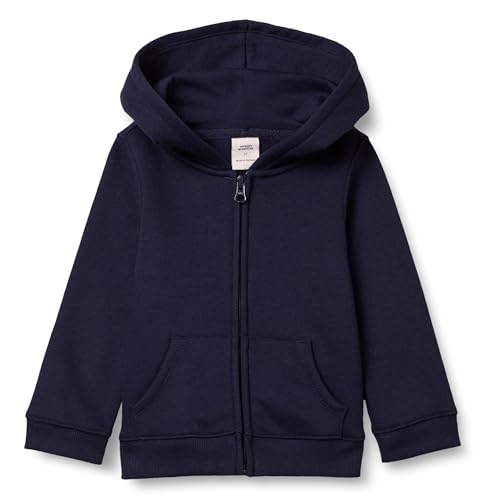 Amazon Essentials Mädchen Fleece-Kapuzenpullover mit Reißverschluss, Marineblau, 8 Jahre von Amazon Essentials