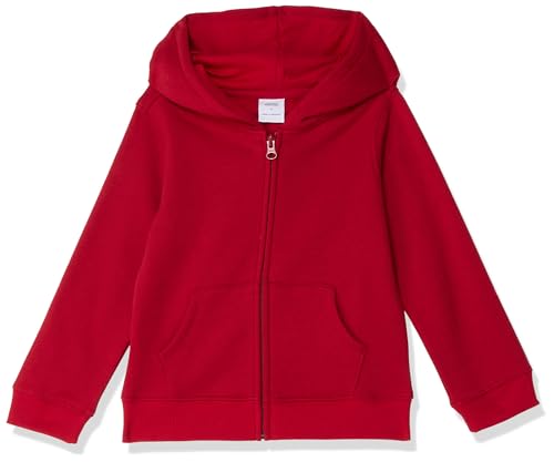 Amazon Essentials Mädchen Fleece-Kapuzenpullover mit Reißverschluss, Rot, 9 Jahre von Amazon Essentials