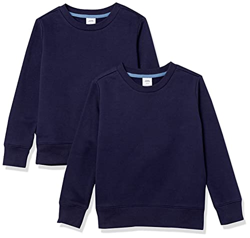 Amazon Essentials Mädchen Fleece-Pullover-Sweatshirts Mit Rundhalsausschnitt, 2er-Pack, Marineblau, 2 Jahre von Amazon Essentials
