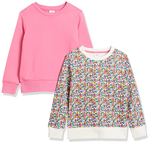 Amazon Essentials Mädchen Fleece-Pullover-Sweatshirts Mit Rundhalsausschnitt, 2er-Pack, Rosa/Weiß Streublumen, 5 Jahre Amazon Essentials Mädchen Fleece-Pullover-Sweatshirts Mit Rundhalsausschnitt, 2er-Pack, Rosa/Weiß Streublumen, 5 Jahre von Amazon Essentials