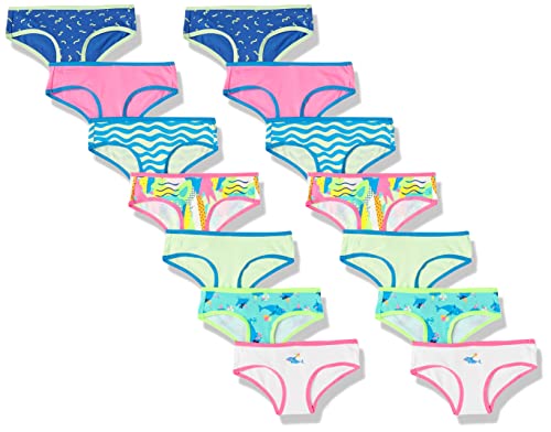 Amazon Essentials Mädchen Hipster, Unterwäsche, 14er-Pack, Mehrfarbig/Delfin/Party, 9 Jahre von Amazon Essentials