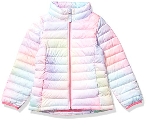 Amazon Essentials Mädchen Leichte Wasserabweisende verstaubare Pufferjacke mit Stehkragen, Rosa Schatteneffekt, 5 Jahre von Amazon Essentials