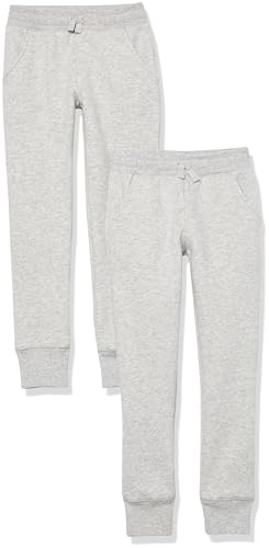 Amazon Essentials Mädchen Jogginghosen, 2er-Pack, Hellgrau Meliert, 10 Jahre von Amazon Essentials