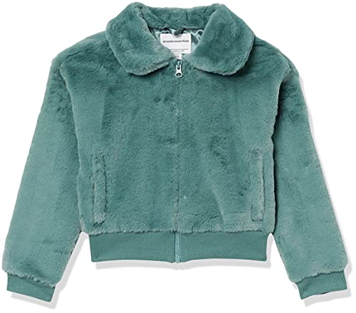 Amazon Essentials Mädchen Kunstfell-Jacke, Grün, 6-7 Jahre von Amazon Essentials