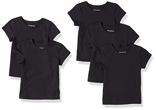 Amazon Essentials Mädchen Kurzärmlige T-Shirt-Oberteile (zuvor Spotted Zebra), 5er-Pack, Schwarz, 4 Jahre von Amazon Essentials