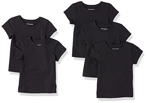 Amazon Essentials Mädchen Kurzärmelige T-Shirts, 5er-Pack, Schwarz, 2 Jahre von Amazon Essentials