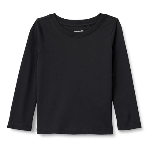 Amazon Essentials Mädchen Langärmelige T-Shirts, Schwarz, 10 Jahre von Amazon Essentials