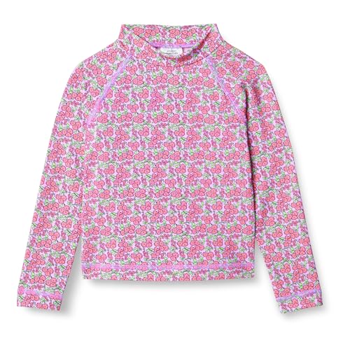 Amazon Essentials Mädchen Langärmliges Rashguard T-Shirt, Lila Intensive Rosa Posey Floral, 10 Jahre von Amazon Essentials