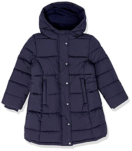 Amazon Essentials Mädchen Lange, schwere Pufferjacke mit Kapuze, Marineblau, 3 Jahre von Amazon Essentials