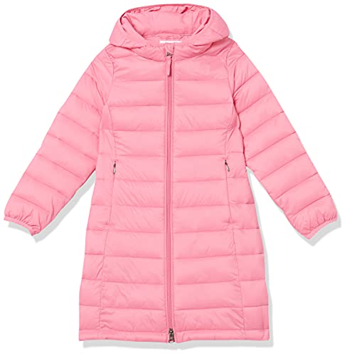 Amazon Essentials Mädchen Lange leichte Pufferjacke Kapuze, Kräftiges Rosa, 4 Jahre von Amazon Essentials