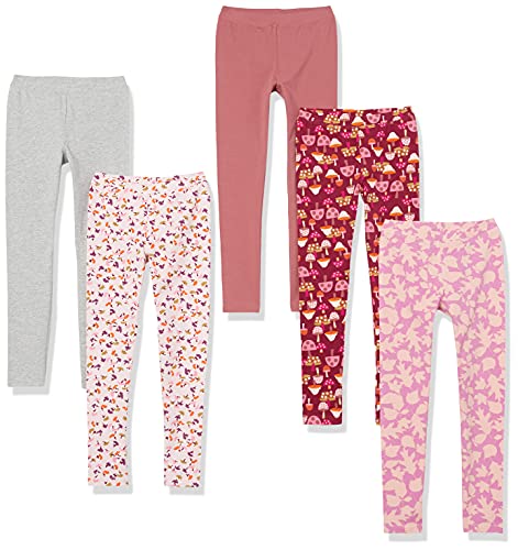 Amazon Essentials Mädchen Leggings, 5er-Pack, Dunkelrosé/Grau/Hellrosa Floral/Rosa Blattmuster/Rot Pilz, 10 Jahre Amazon Essentials Mädchen Leggings, 5er-Pack, Dunkelrosé/Grau/Hellrosa Floral/Rosa Blattmuster/Rot Pilz, 10 Jahre von Amazon Essentials