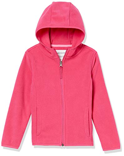 Amazon Essentials Mädchen Leichte Polar-Fleecejacke mit durchgehendem Reißverschluss und Kapuze, Dunkelrosa, 6-7 Jahre von Amazon Essentials