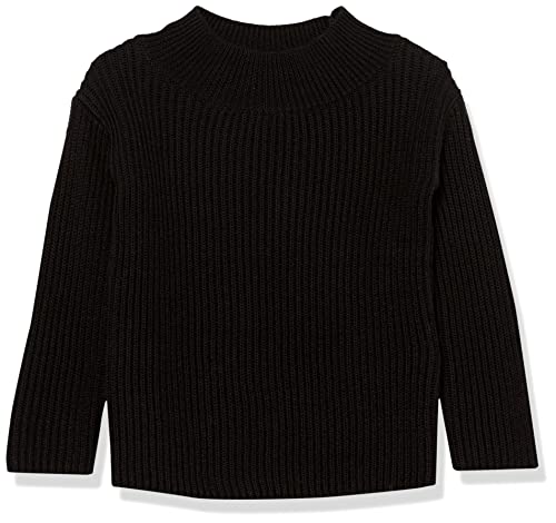 Amazon Essentials Mädchen Moderner Pullover mit weitem Halsausschnitt, Schwarz, 10 Jahre von Amazon Essentials