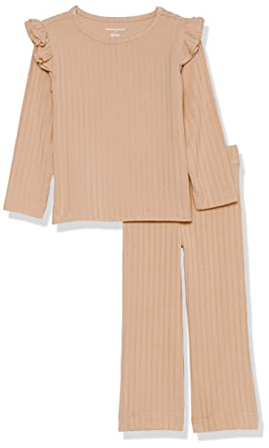Amazon Essentials Mädchen Outfit-Set aus breitem Strick, 2er-Pack, Hellbraun, 3 Jahre von Amazon Essentials