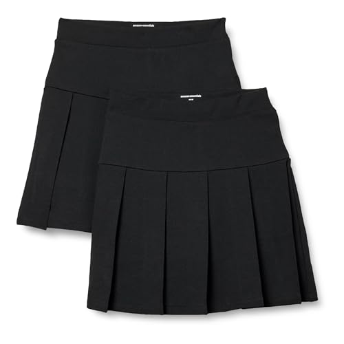 Amazon Essentials Mädchen Plissierter Uniform-Rollerskort, 2er-Pack, Schwarz, 8 Jahre von Amazon Essentials