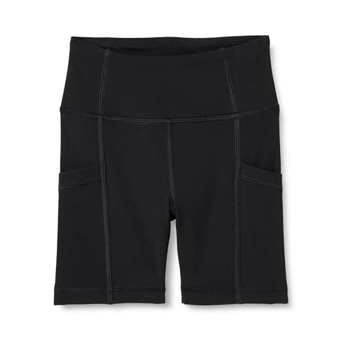 Amazon Essentials Mädchen Total Train 10cm Fahrradshorts mit Taschen, Schwarz, 9 Jahre von Amazon Essentials