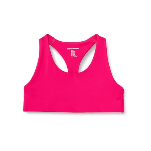 Amazon Essentials Mädchen Total Train Racerback-Sport-BH mit Rundhalsausschnitt, Intensive Rosa, 8 Jahre von Amazon Essentials